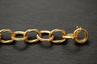 Barettli-Bracelet aus Gelbgold 750 mit Doppelherzen – hochwertiges, zeitloses Armband mit feiner Gliederung