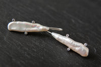 Ohrhänger in Weissgold 750 mit Biwa Perlen und Diamanten