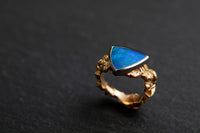 Ring in Gelb.-Weissgold 750 mit Boulderopal