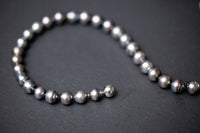 Tahiti-Perlenkette mit grauen, schimmernden Perlen und edler Wechselschließe aus Weissgold 750.