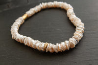 Perlenkette mit Zwischenteile in Gelb.-Weissgold 750