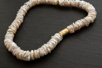 Perlenkette mit Zwischenteile in Gelb.-Weissgold 750