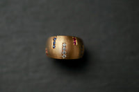 Ring in Gelbgold 750 mit Diamanten, Saphiren und Rubinen