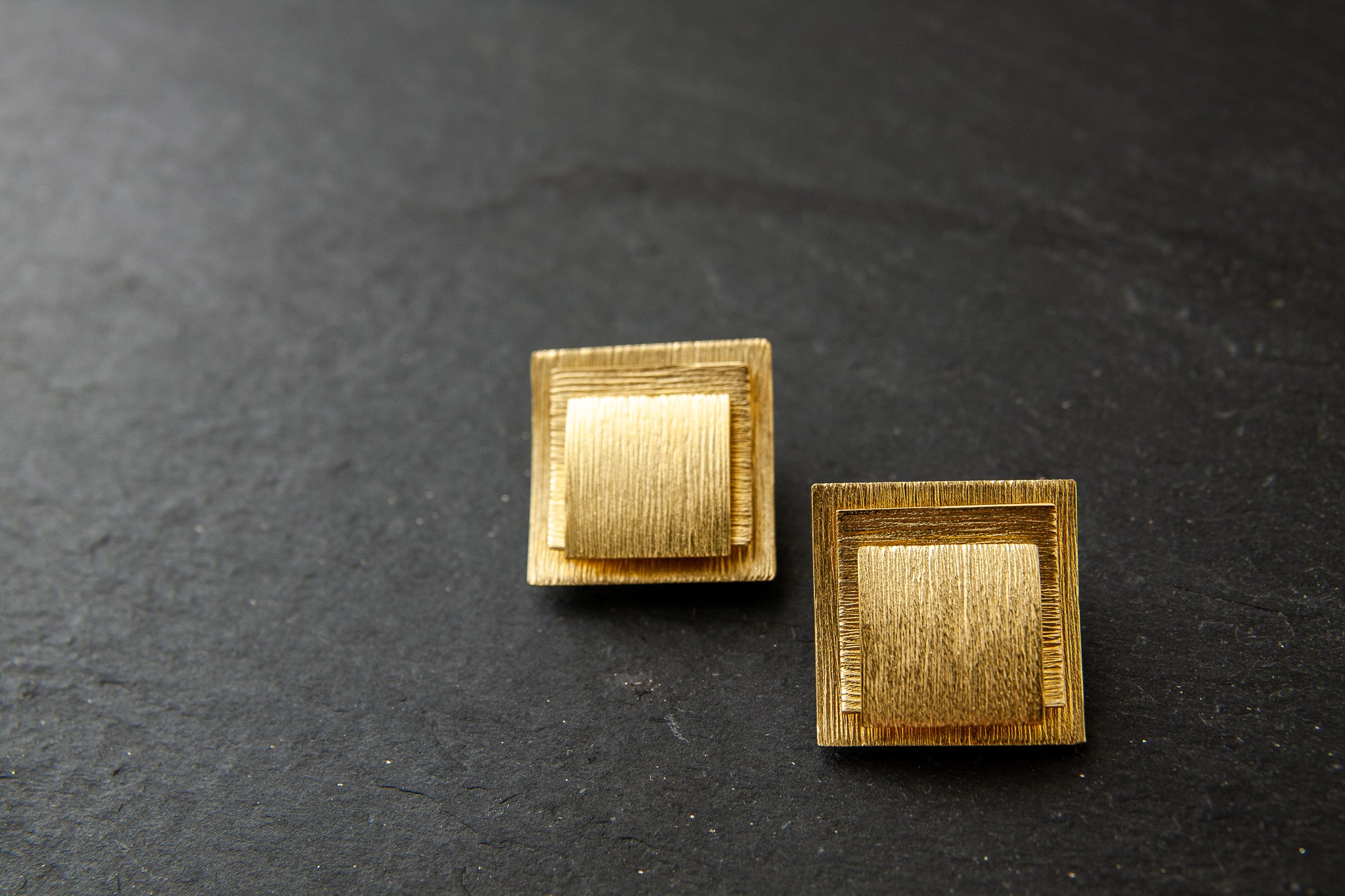 Ohrclip in Gelb.-Weissgold 750 viereckig