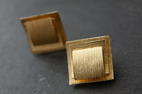 Ohrclip in Gelb.-Weissgold 750 viereckig