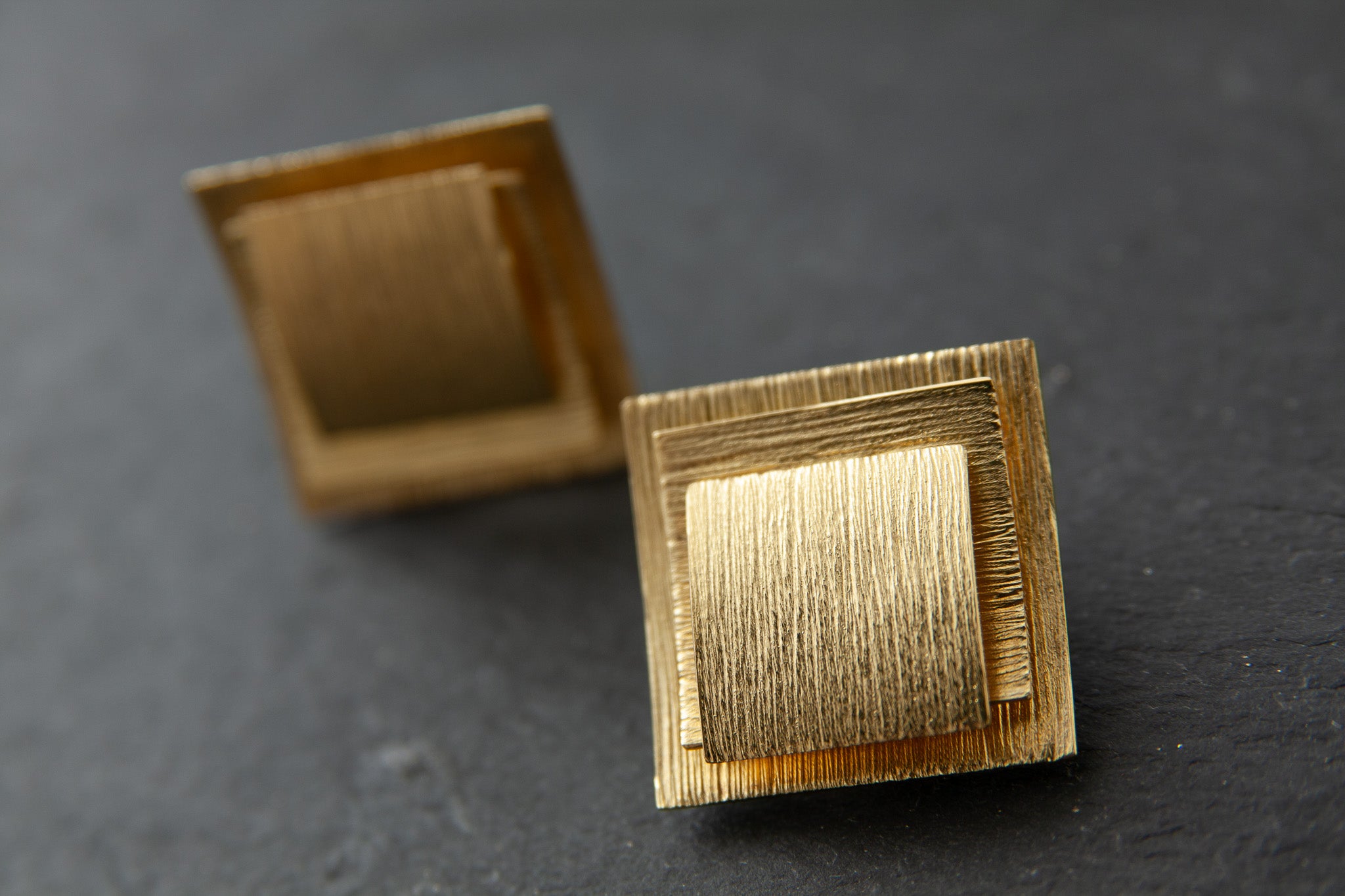 Ohrclip in Gelb.-Weissgold 750 viereckig