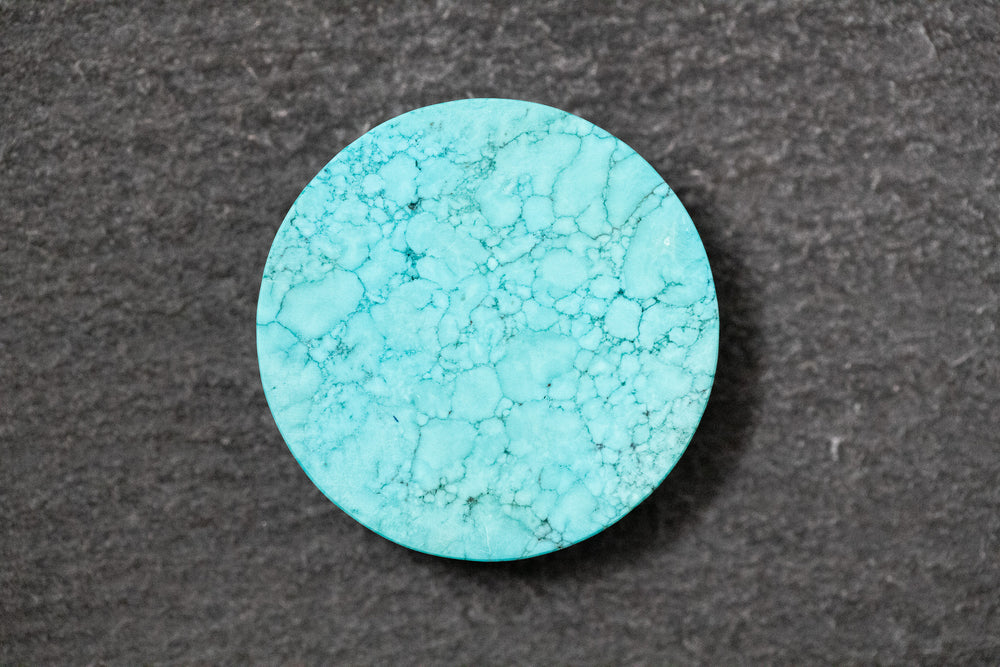 Türkis Scheibe, rund