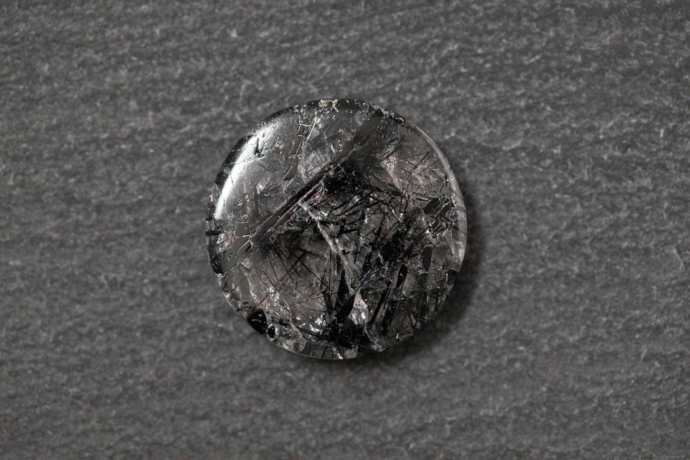 Quarz, rund, schwarz 