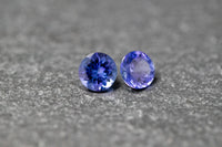 Tansanit Paar, rund, facettiert