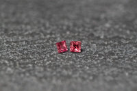 Rhodolith Paar, Princess - Cut, weinrot