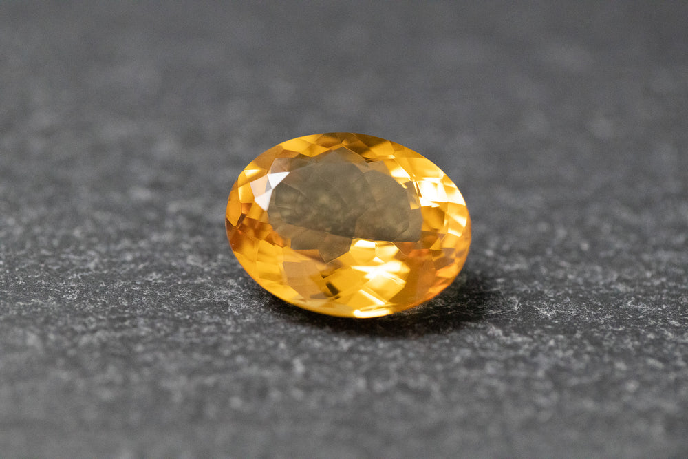 Citrin, oval, facettiert
