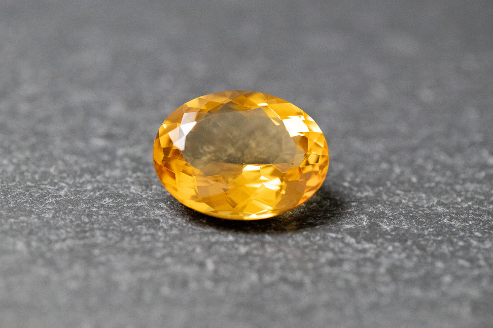 Citrin, oval, facettiert