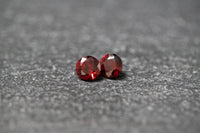 Granat Paar, rund, facettiert, rot