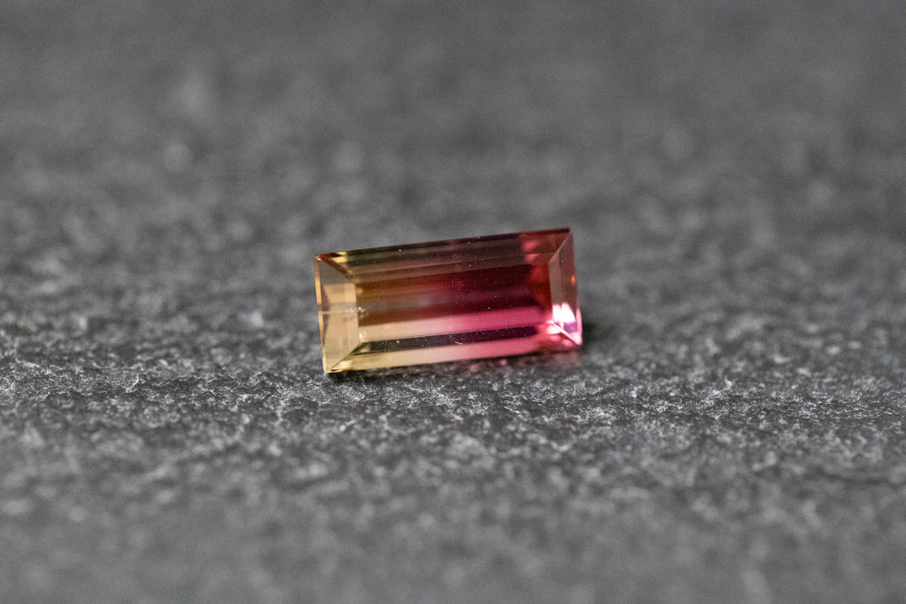 Turmalin, baguette, facettiez, gelb-pink