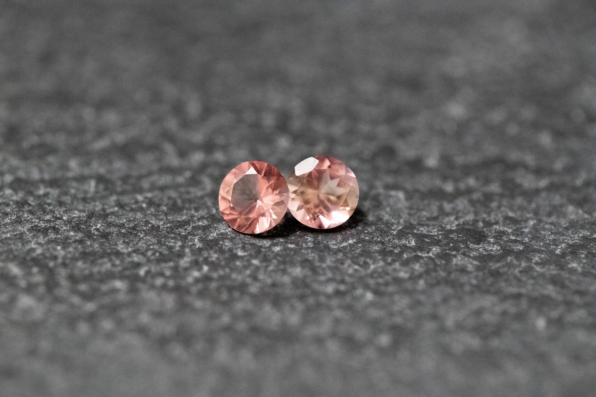 Turmalin Paar, rund, facettiert, rosa