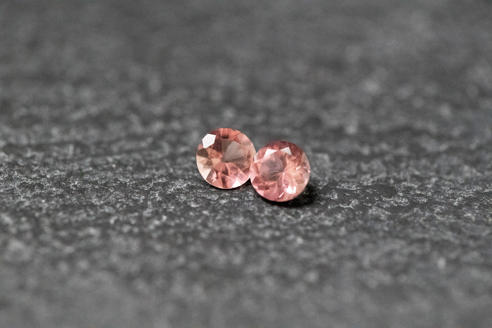 Turmalin Paar, rund, facettiert, rosa 