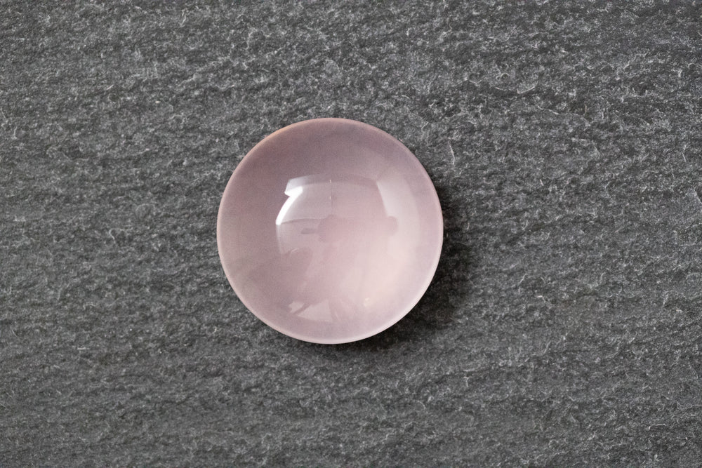 Rosenquarz, rund, cabochon, rosa