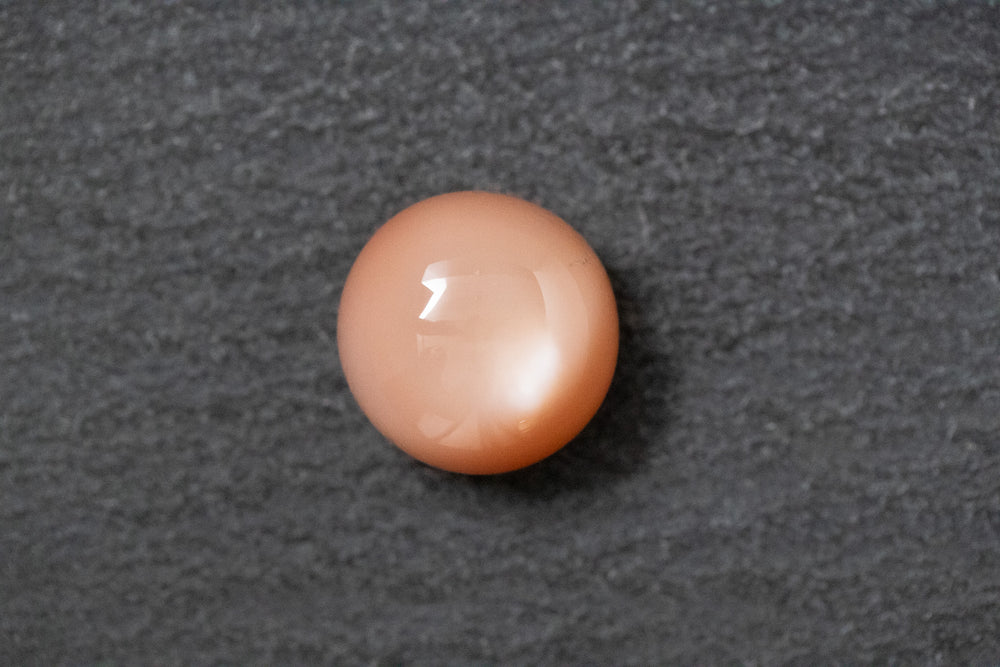 Mondstein, rund, cabochon, apricot
