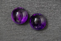 Amethyst Paar, rund, cabochon