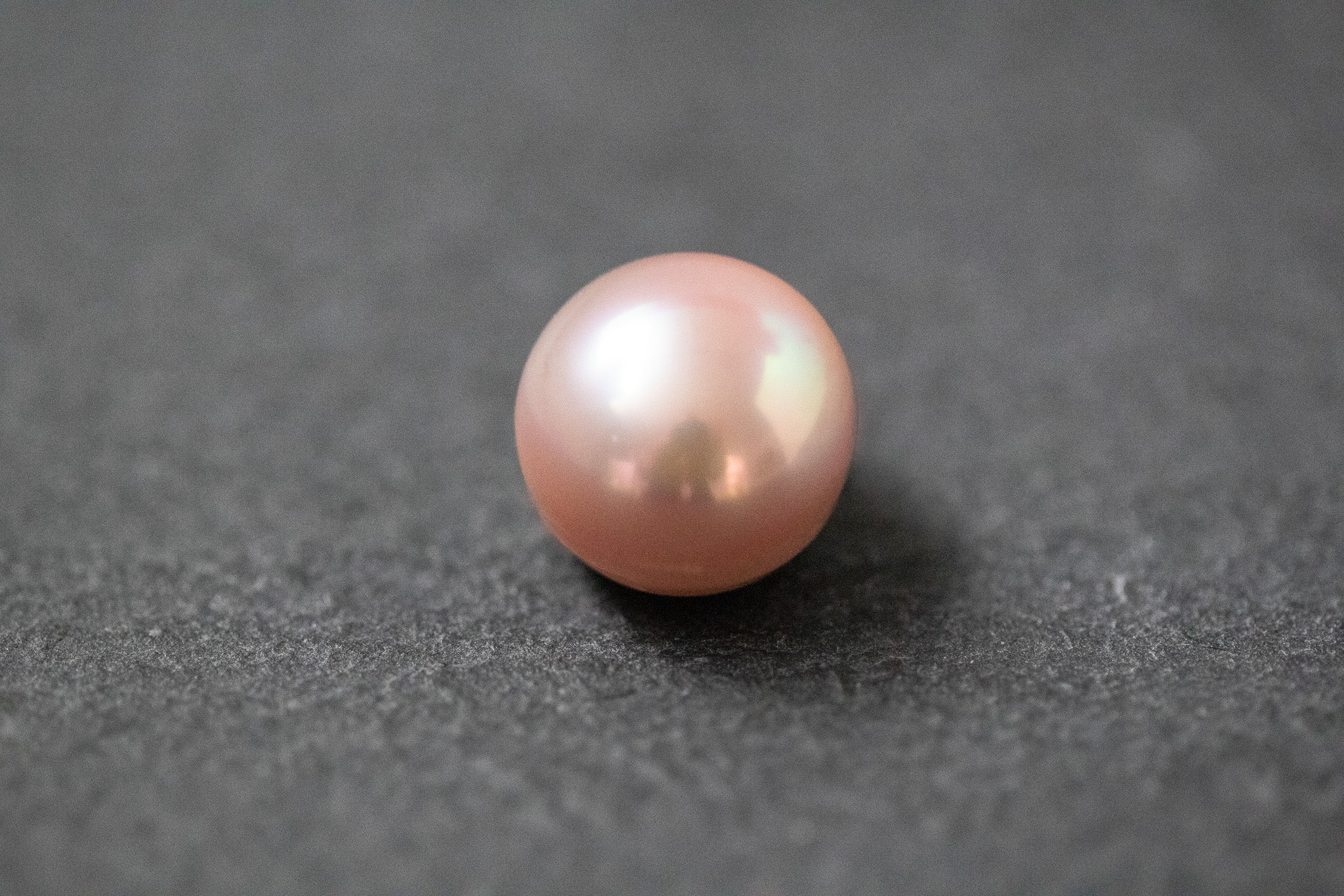 Zart rosafarbene, flach-runde Frischwasserperle mit seidigem Schimmer