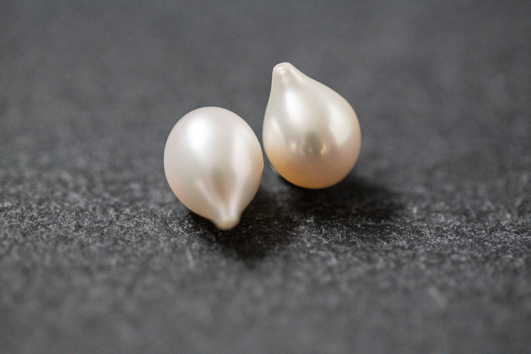 Frischwasserperlen Paar, Tropfenförmig, weiss