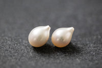 Frischwasserperlen Paar, Tropfenförmig, weiss