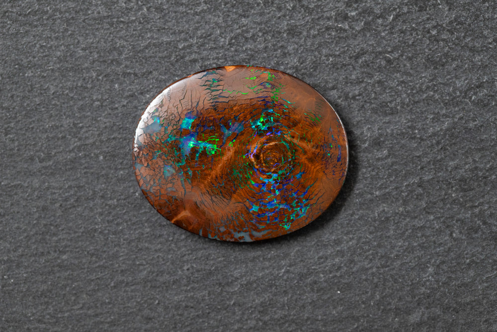 Boulderopal,oval, grün, blau, violette