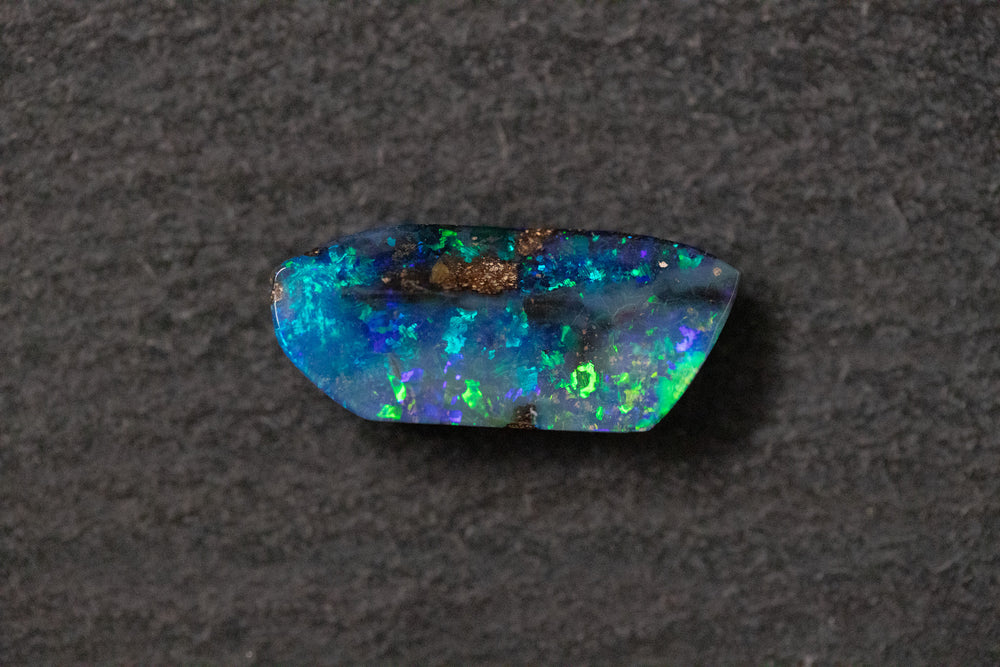 Boulderopal, Fantasieform, blau, grün