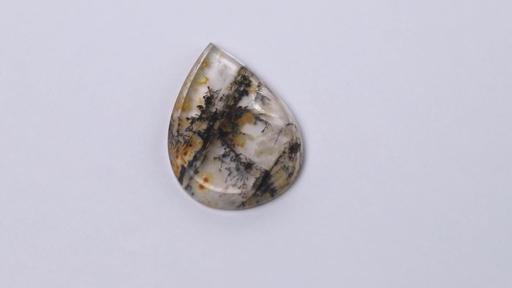 Quarz , Tropfen, schwarz, gelb