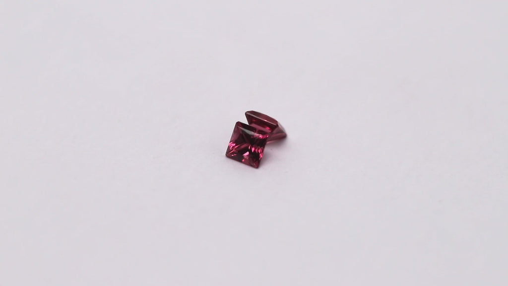 Rhodolith Paar, Princess - Cut, weinrot