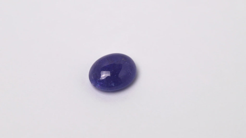Tansanit, oval, cabochon, blau, violett