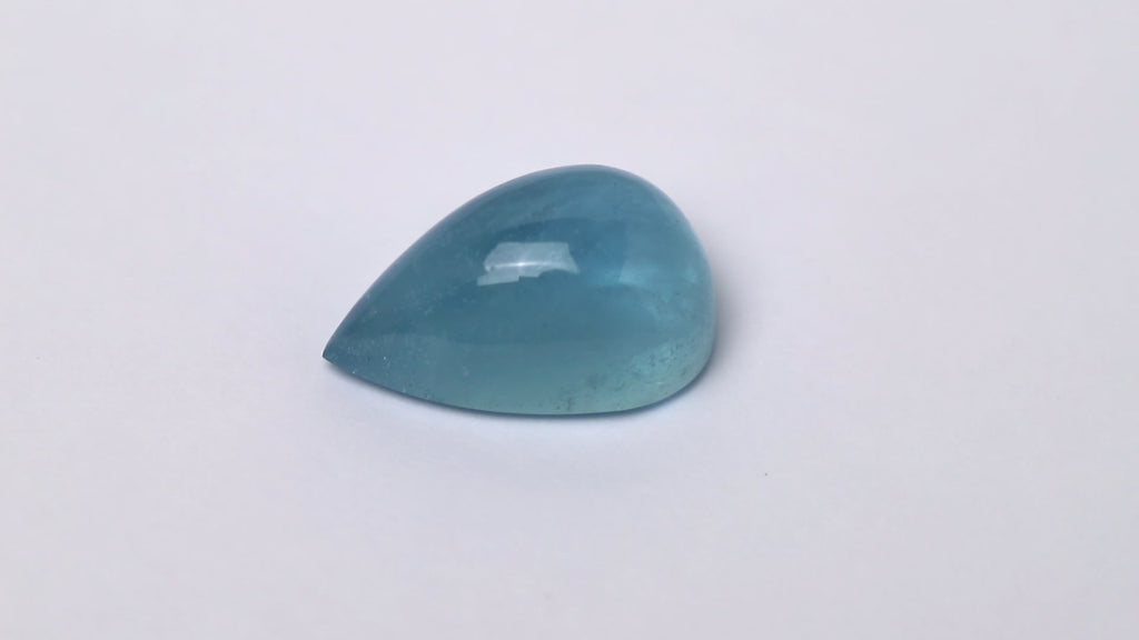 Aquamarin, Tropfen, cabochon