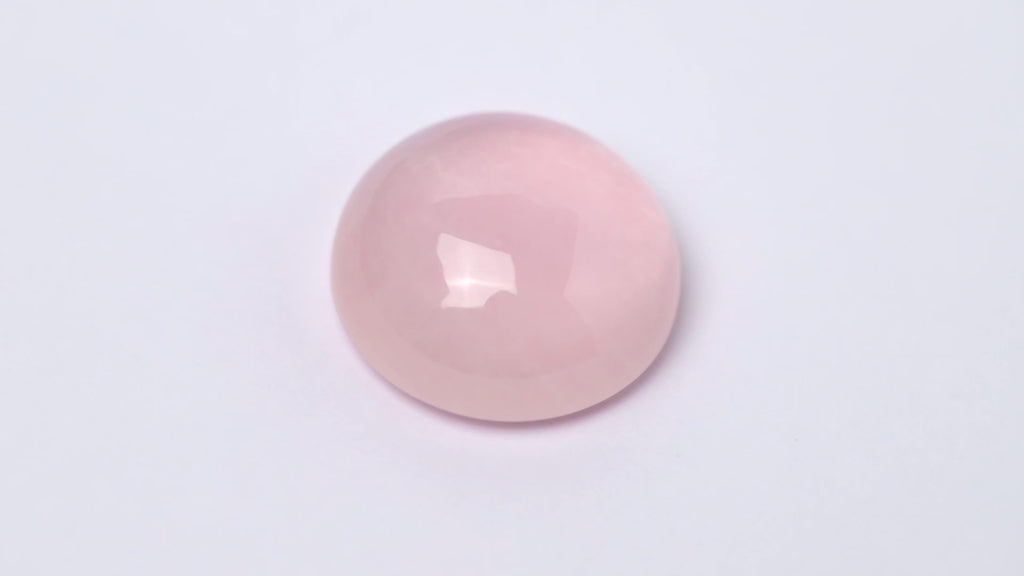 Rosenquarz, rund, cabochon, rosa