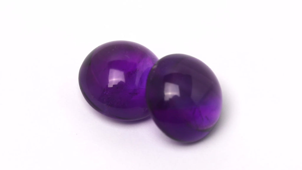 Amethyst Paar, rund, cabochon