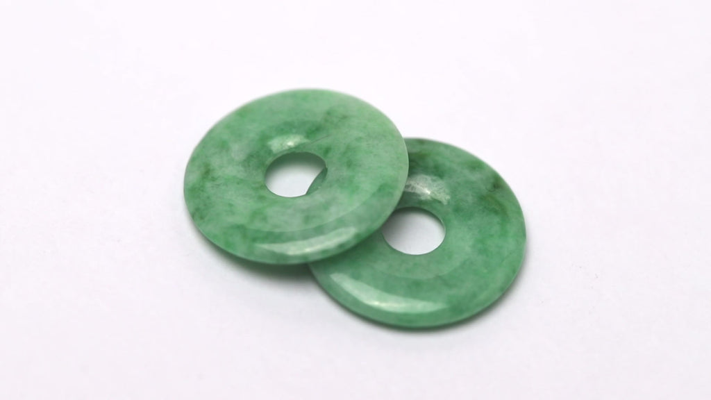 Jade Scheibe, rund, cabochon, grün